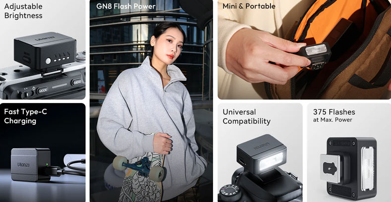 مینی فلاش اکسترنال دوربین اولانزی SL02 Spark Lite Camera Flash Light/نماکم