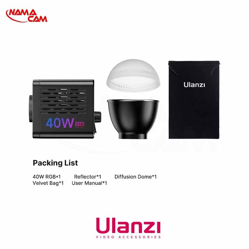 ویدئو لایت 40 وات اولانزی-قابل حمل- RGB Portable LED/نماکم