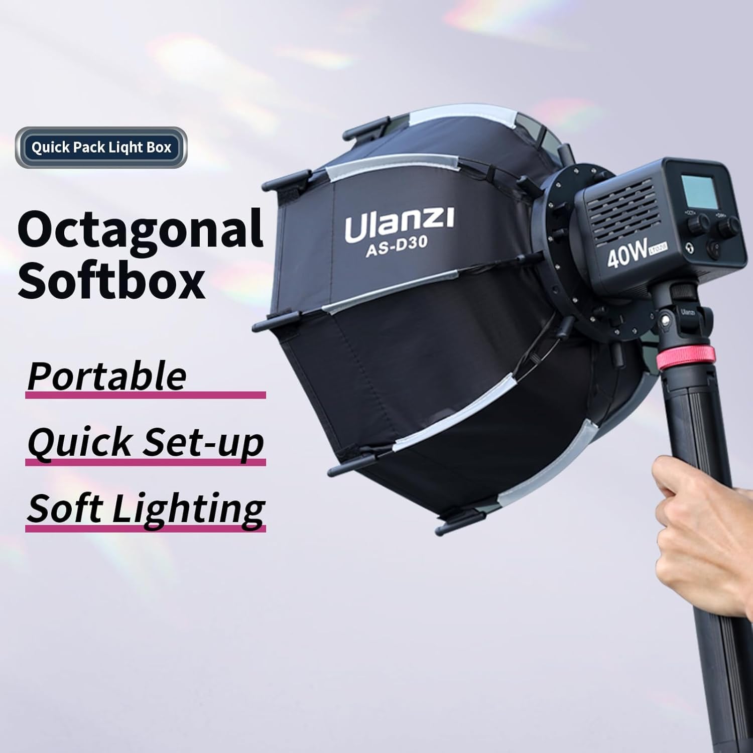 Ulanzi 30cm Octagonal Softbox with Mini Bowens Mount and Grid/نماکم
