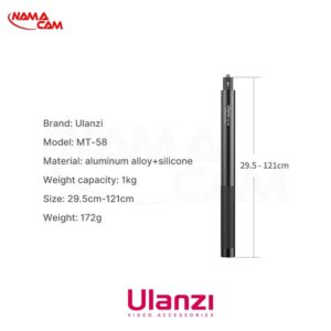 سه پایه سلفی اولانزی Ulanzi MT-58 Extendable Selfie Stick (120 سانتی‌متری)/نماکم