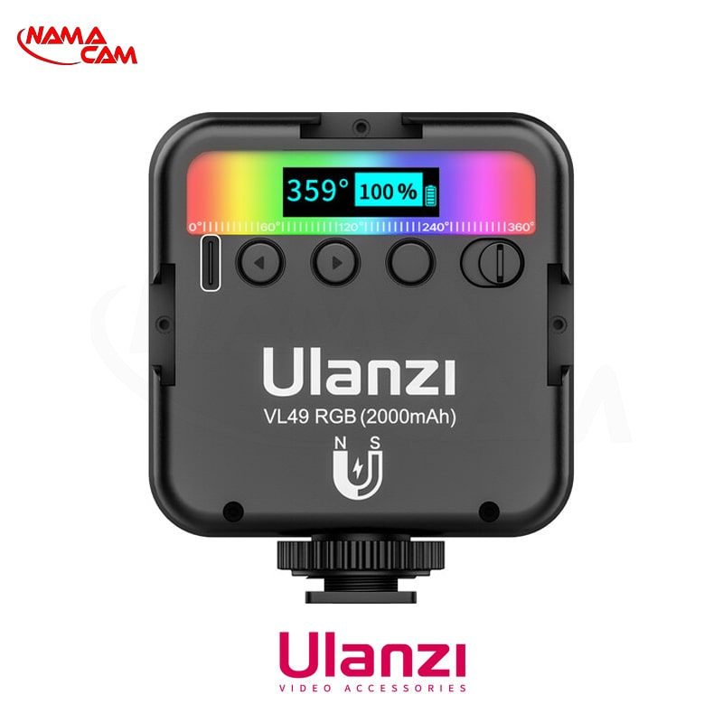 مینی ویدئو لایت RGB اولانزی-VL-49 Rechargeable Mini RGB Light/نماکم