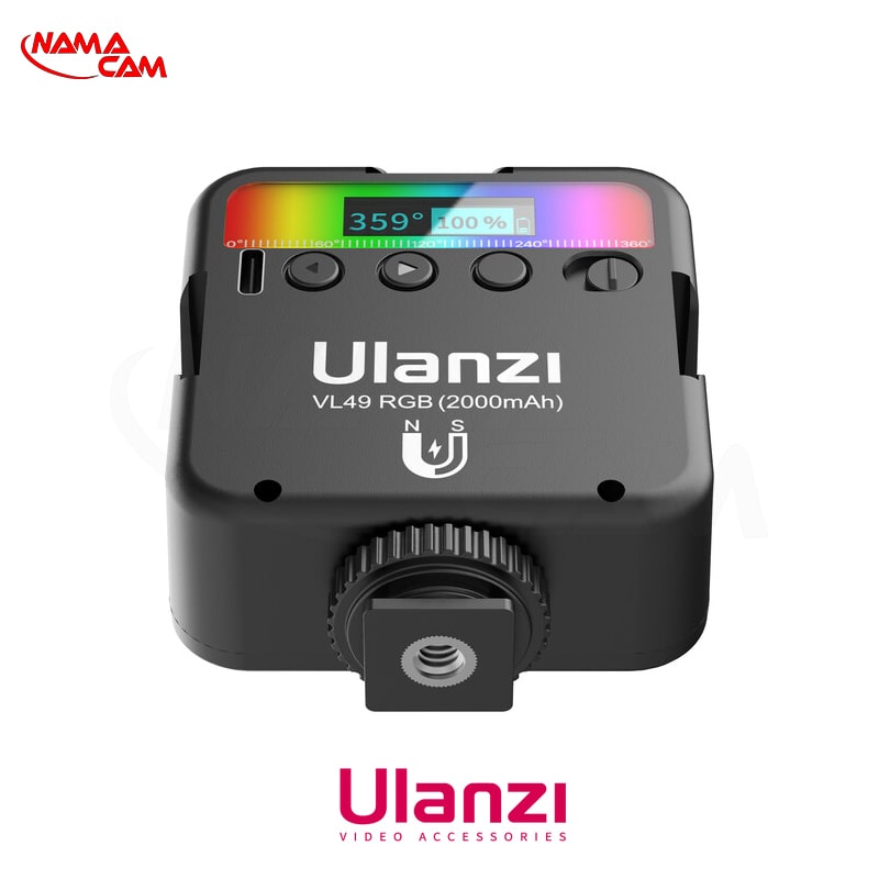 مینی ویدئو لایت RGB اولانزی-VL-49 Rechargeable Mini RGB Light/نماکم