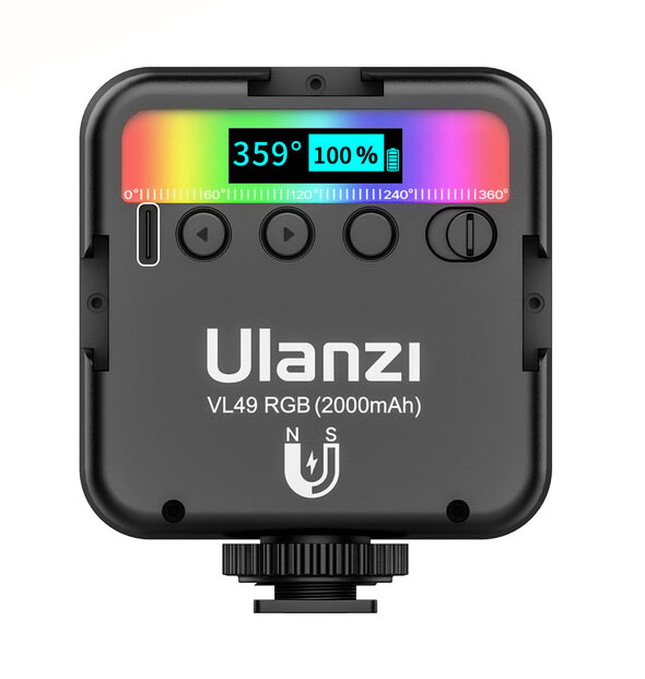 مینی ویدئو لایت RGB اولانزی – VL-49 Rechargeable Mini RGB Light/نماکم