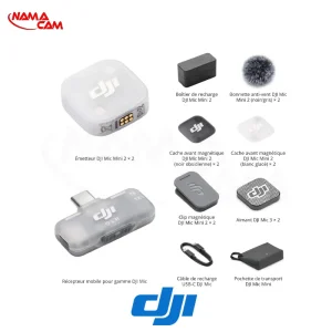 میکروفون دی جی آی میک مینی ورژن 2 – DJI Mic Mini 2 – 2 Person + گیرنده موبایل و کیس شارژ/نماکم