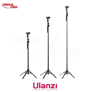نمای ارتفاع‌های مختلف سه پایه Ulanzi TT23 در حالت ایستاده