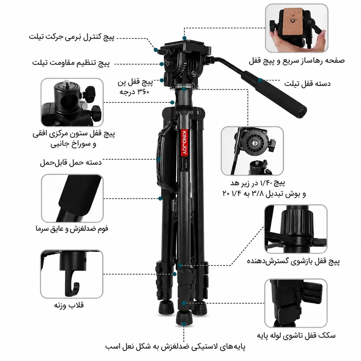 اجزای سه پایه کینگ جوی
