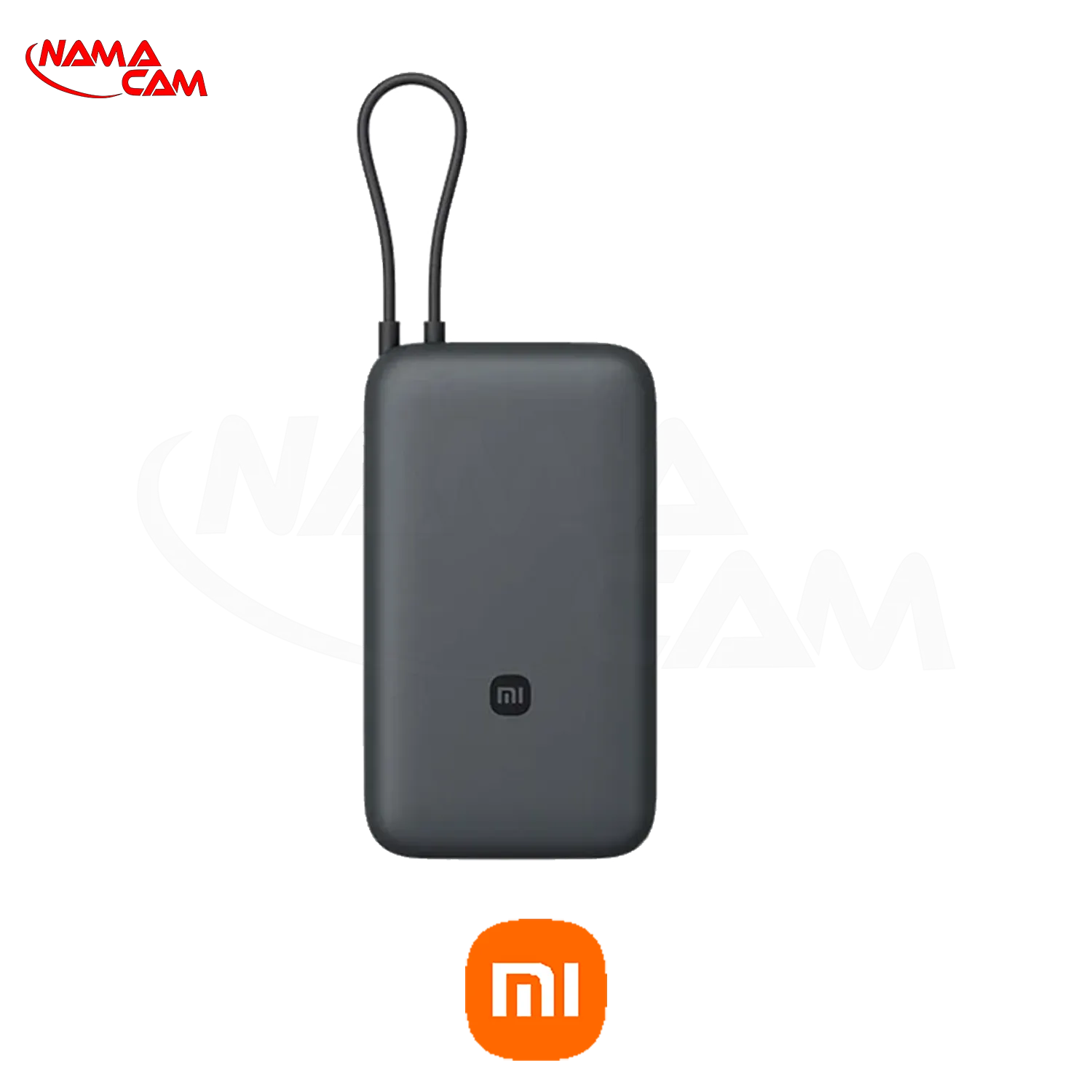 تصویر اصلی پاور بانک شیائومی با کابل رنگ مشکی