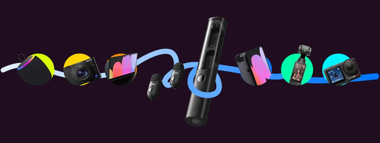 میکروفون بویا مجیک 02 - BOYA Magic 02 USB-C + Lightning + 3.5mm TRSبا سازگاری گسترده
