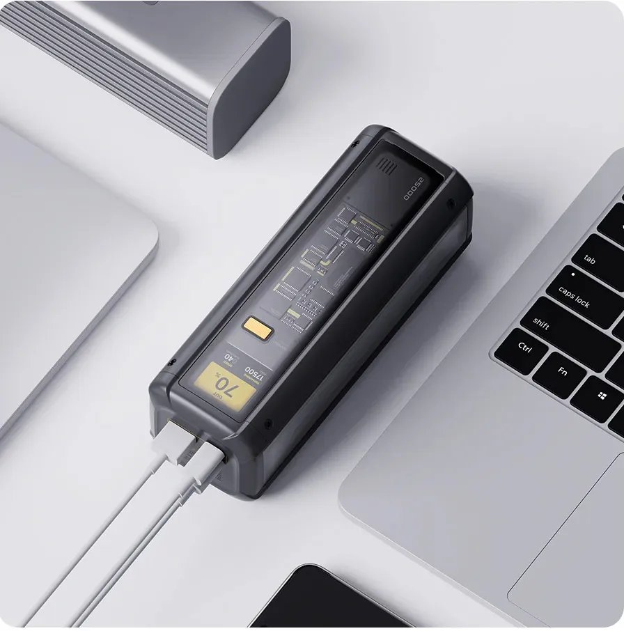 شارژ لپ‌تاپ با پاوربانک ۲۵۰۰۰ میلی‌آمپر شیائومی مدل Xiaomi 212W HyperCharge