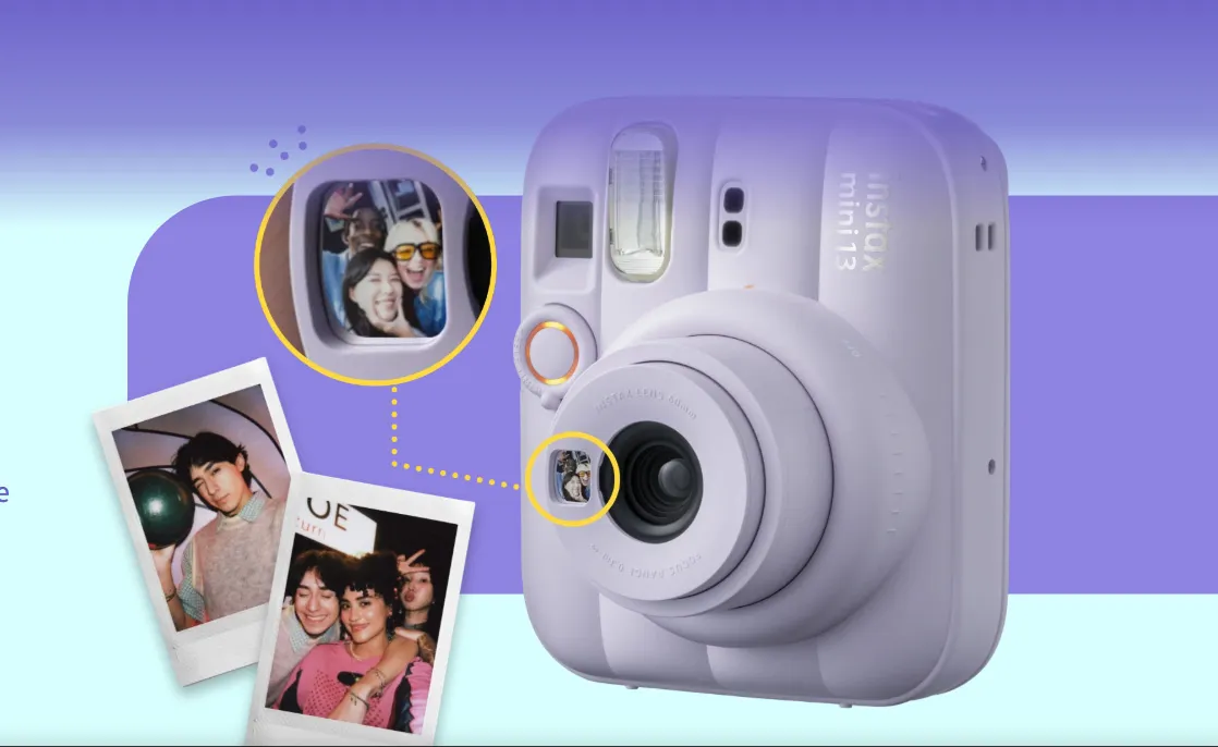 آینه سلفی در دوربین چاپ سریع فوجی فیلم Instax Mini 13